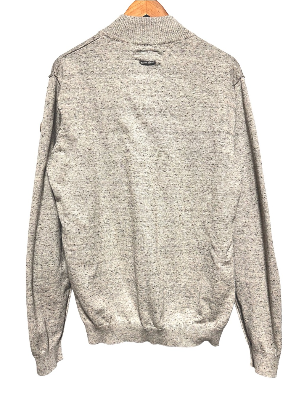 POINT ZERO Quarter Zip Cotton Knit Sweater Grandpa Coastal Cabin L - Picture 4 of 7